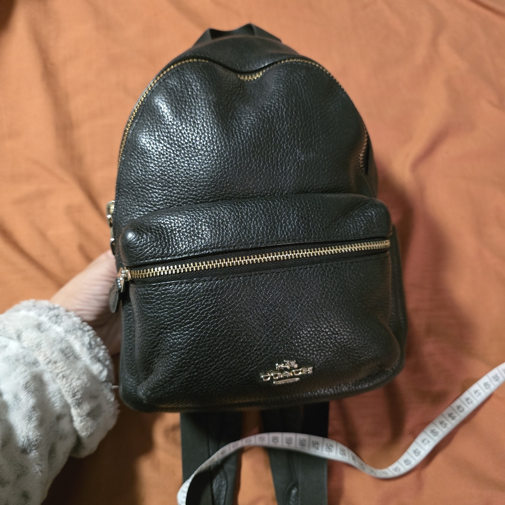 Coach Black Pebbled Leather Mini Backpack